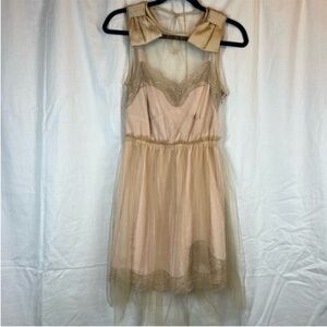 Rodarte x Target pink tulle lace bow detail mini slip dress formal party